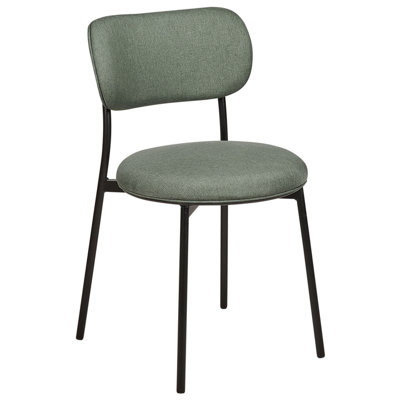 Fabric Dining Chair Set of 2 Dark Green CASEY