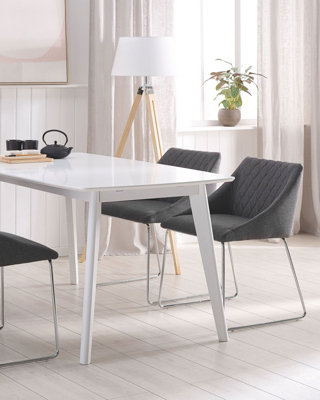 Fabric Dining Chair Set of 2 Dark Grey ARCATA
