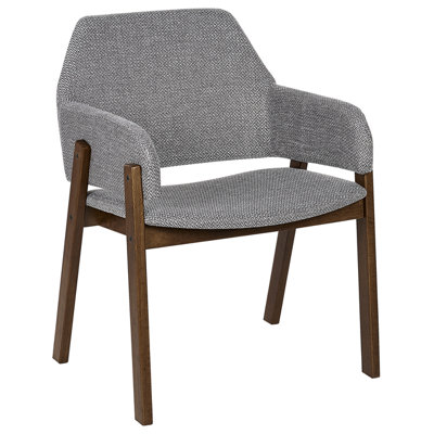 Fabric Dining Chair Set of 2 Dark Wood ALBION