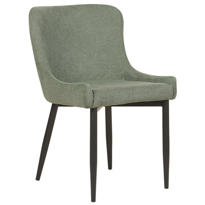 Fabric Dining Chair Set of 2 Green EVERLY