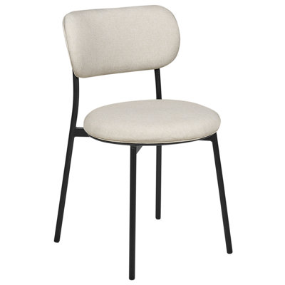 Fabric Dining Chair Set of 2 Light Beige CASEY