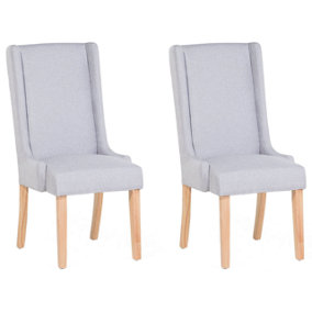 Fabric Dining Chair Set of 2 Light Grey CHAMBERS