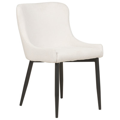 Fabric Dining Chair Set of 2 Off-White EVERLY