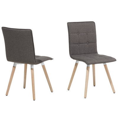 Fabric Dining Chair Set of 2 Taupe BROOKLYN