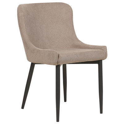 Fabric Dining Chair Set of 2 Taupe EVERLY