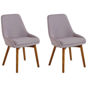 Fabric Dining Chair Set of 2 Taupe MELFORT