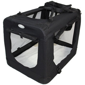 Fabric Dog Crate Carrier Portable Kennel Cage Large Black