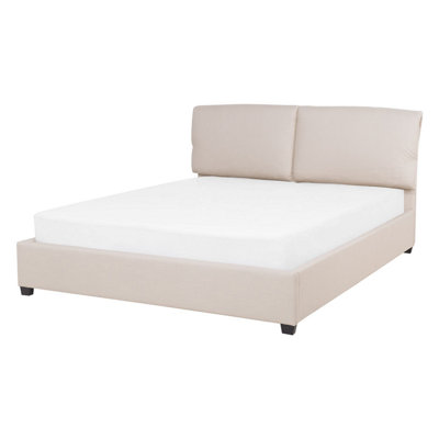 Fabric EU Double Bed Beige BELFORT