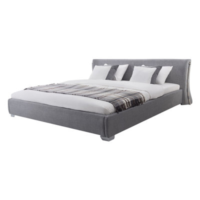 Fabric EU Double Bed Grey PARIS