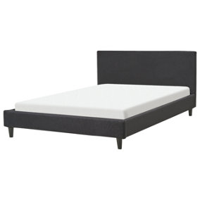 Fabric EU Double Size Bed Black FITOU