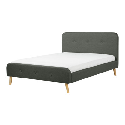 Fabric EU Double Size Bed Grey RENNES