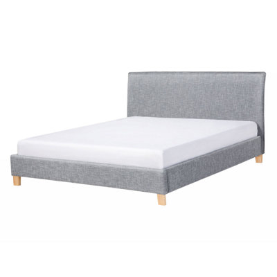 Fabric EU Double Size Bed Grey SENNEZ