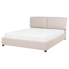 Fabric EU King Size Bed Beige BELFORT