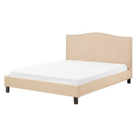 Fabric EU King Size Bed Beige MONTPELLIER