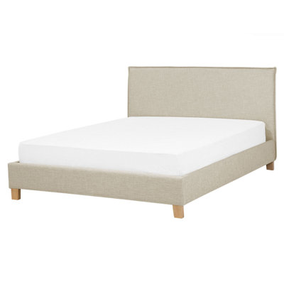 Fabric EU King Size Bed Beige SENNEZ