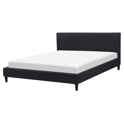 Fabric EU King Size Bed Black FITOU