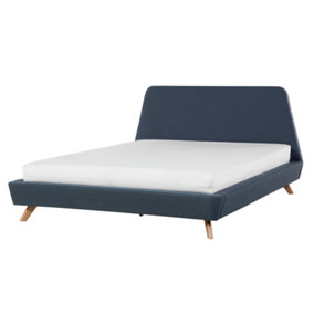 Fabric EU King Size Bed Blue VIENNE