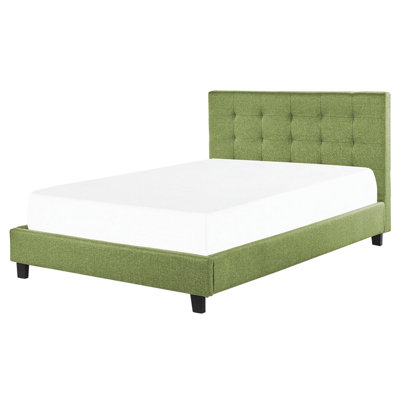 Fabric EU King Size Bed Green LA ROCHELLE