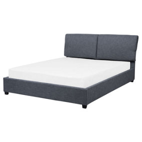 Fabric EU King Size Bed Grey BELFORT