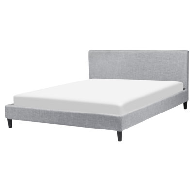 Fabric EU King Size Bed Grey FITOU