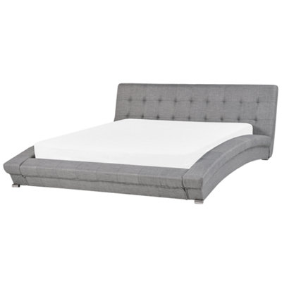 Fabric EU King Size Bed Grey LILLE