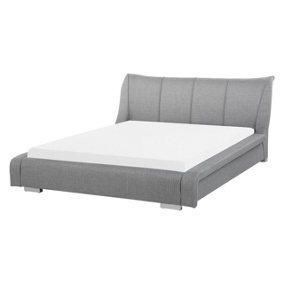 Fabric EU King Size Bed Grey NANTES