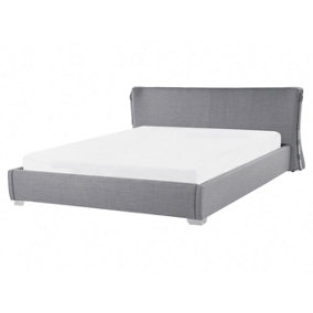 Fabric EU King Size Bed Grey PARIS