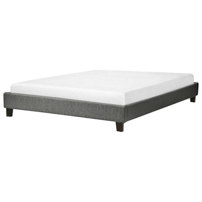 Fabric EU King Size Bed Grey ROANNE