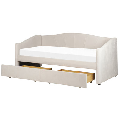 Fabric EU Single Daybed Light Beige VITTEL