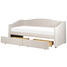 Fabric EU Single Daybed Light Beige VITTEL