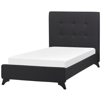 Fabric EU Single Size Bed Black AMBASSADOR