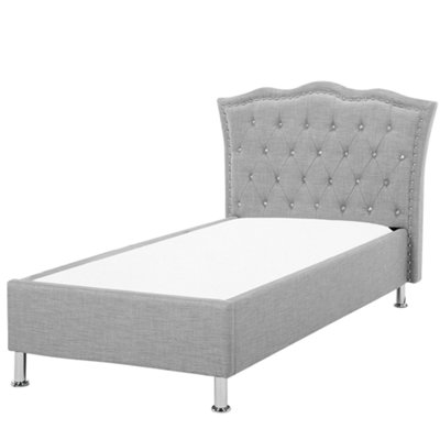 Fabric EU Single Size Bed Grey METZ