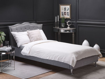 Fabric EU Single Size Bed Grey METZ