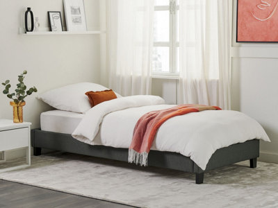 Fabric EU Single Size Bed Grey ROANNE