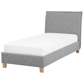 Fabric EU Single Size Bed Grey SENNEZ