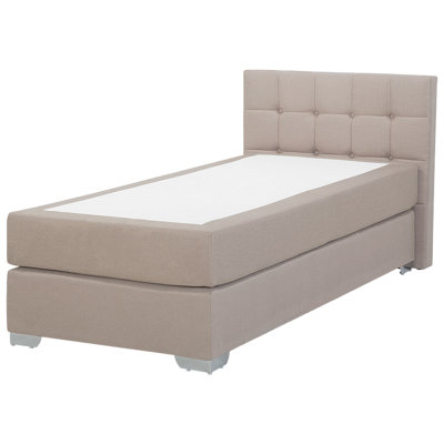 Fabric EU Single Size Divan Bed Beige ADMIRAL