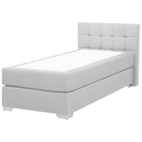 Fabric EU Single Size Divan Bed Light Grey ADMIRAL