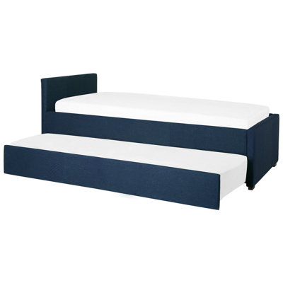 Fabric EU Single Trundle Bed Blue MARMANDE