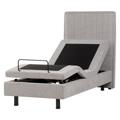 Fabric EU Small Single Adjustable Bed Grey DUKE II