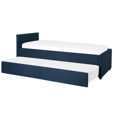 Fabric EU Small Single Trundle Bed Blue MARMANDE