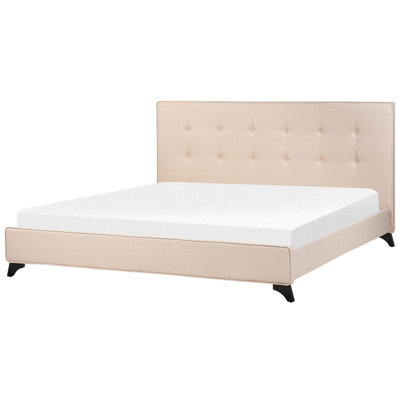 Fabric EU Super King Bed Beige AMBASSADOR