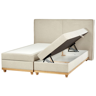 Fabric EU Super King Divan Bed Beige DYNASTY