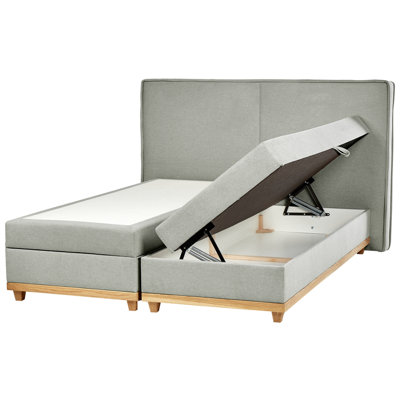 Fabric EU Super King Divan Bed Light Grey DYNASTY