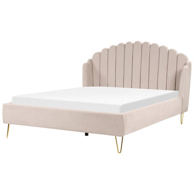 Fabric EU Super King Size Bed Beige AMBILLOU