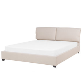 Fabric EU Super King Size Bed Beige BELFORT