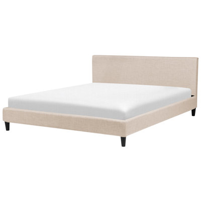 Fabric EU Super King Size Bed Beige FITOU