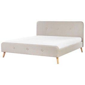 Fabric EU Super King Size Bed Beige RENNES