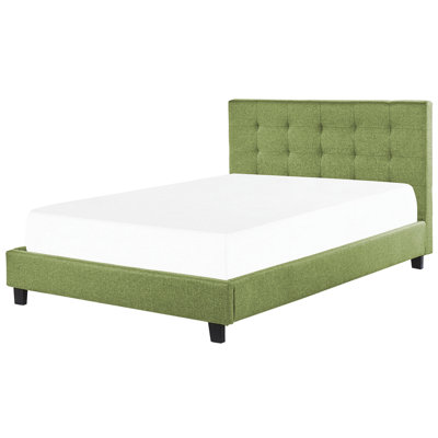 Fabric EU Super King Size Bed Green LA ROCHELLE