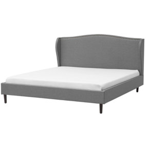Fabric EU Super King Size Bed Grey COLMAR