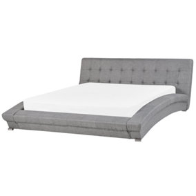 Fabric EU Super King Size Bed Grey LILLE